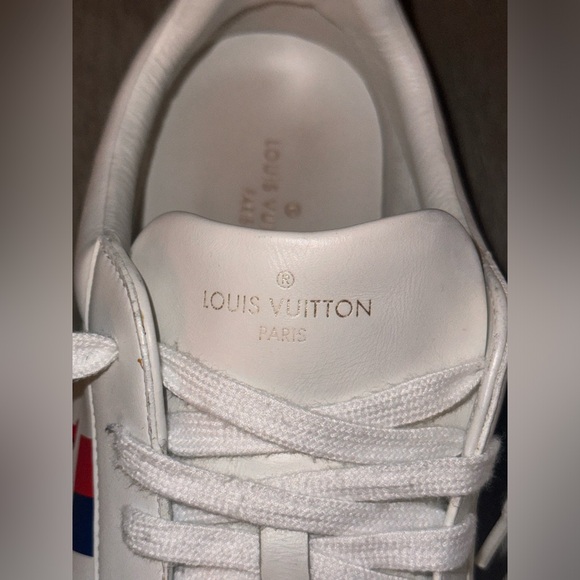CYBER SALE | Louis Vuitton White Leather LV & Monogram Trainers - Picture 6 of 10
